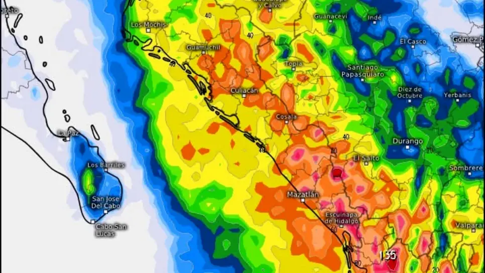 El monzón mexicano provocará lluvias de casi 200 mm en Culiacán