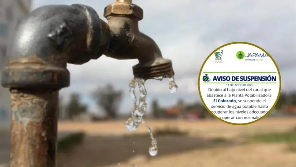¡Atención vecinos de El Colorado! No habrá servicio de agua potable hasta nuevo aviso