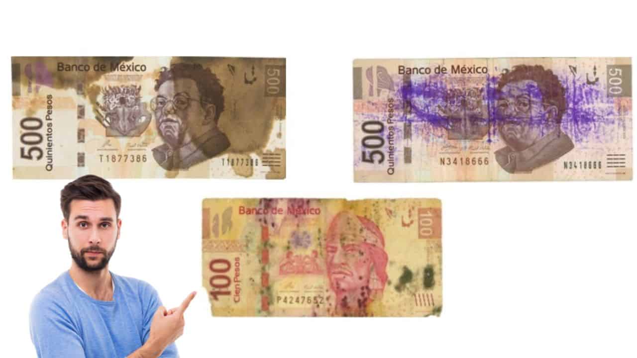 ¿Los billetes rotos o manchados pierden su valor?, esto dice Banxico