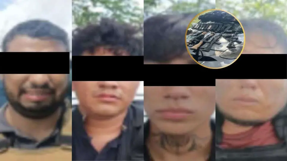 Detienen a 4 sicarios y les aseguran Cuernos de Chivo, Cuernos de Disco, equipo táctico y droga, en Navolato