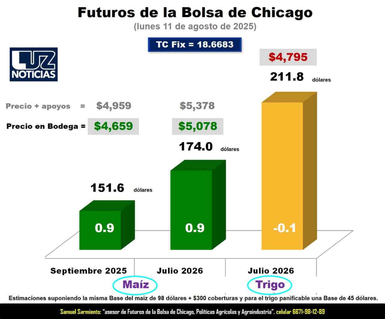 Sube ligeramente el precio del maíz este 12 de agosto
