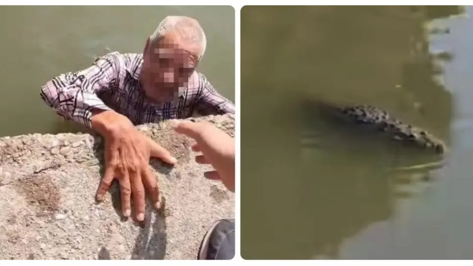 Youtuber salva a un abuelito de un cocodrilo mientras nadaba en un canal