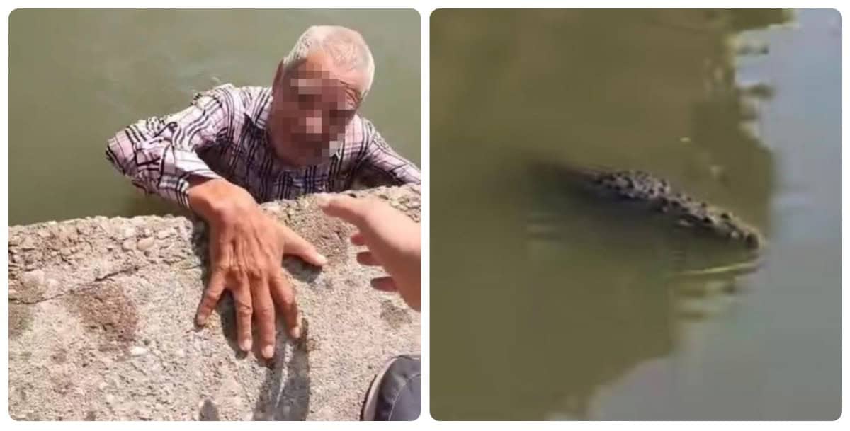 Youtuber salva a un abuelito de un cocodrilo mientras nadaba en un canal