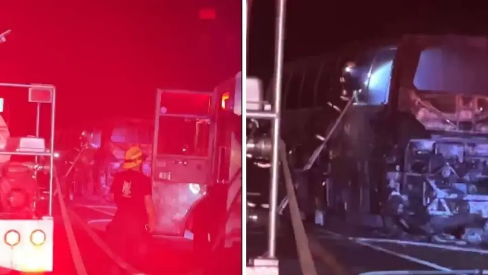 Daños materiales dejó incendio de transporte de pasajeros en el poblado La Campana, en Culiacán