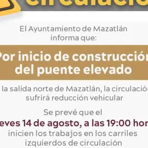 Este jueves inicia construcción del puente elevado de la México 15; habrá reducción a la circulación