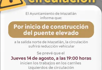 Este jueves inicia construcción del puente elevado de la México 15; habrá reducción a la circulación