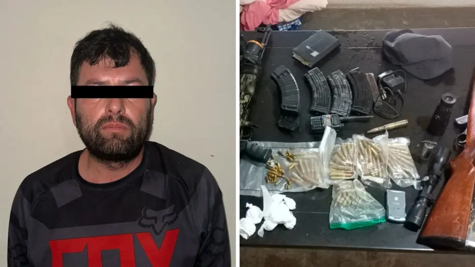 Detienen a presunto sicario con rifles, equipo táctico, municiones y droga en El Tamarindo, Culiacán Detienen a presunto sicario con rifles, equipo táctico, municiones y droga en El Tamarindo, Culiacán