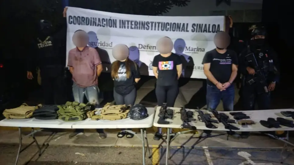 Enfrentamiento en la Loma de Rodriguera de Culiacán deja 6 civiles detenidos y armas, un inmueble y vehículos asegurados
