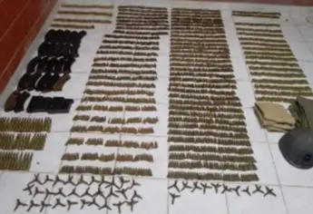 En El Rosario, militares aseguran ponchallantas y más de 3 mil cartuchos útiles