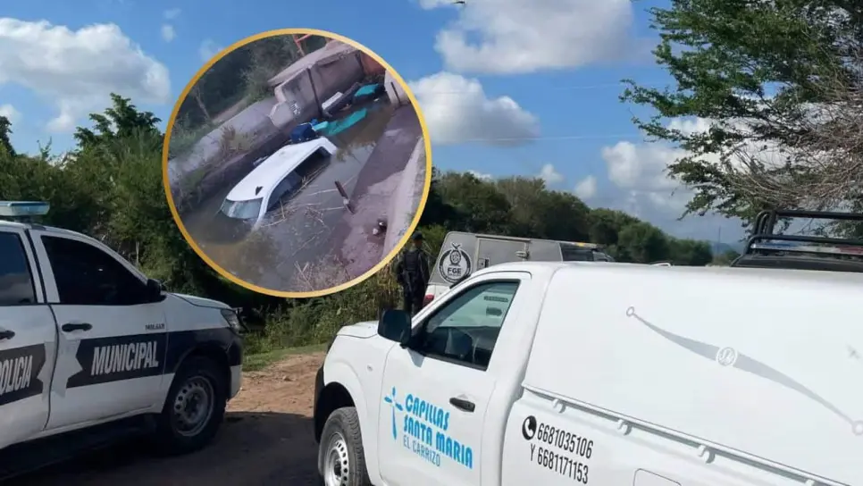 Encuentran a un hombre sin vida dentro de una camioneta en un canal de riego en El Fuerte
