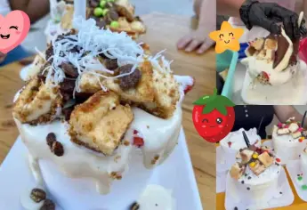 Fresas con crema y su fusión de pay y helado; el postre que enamora en Los Mochis