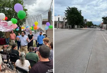 Gámez Mendívil entrega 3 calles en la colonia Pemex, Culiacán