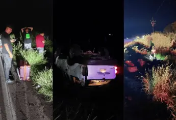 Abuelo y nieto, terminan lesionados al volcar en el Valle del Carrizo; iban de Jalisco a Phoenix