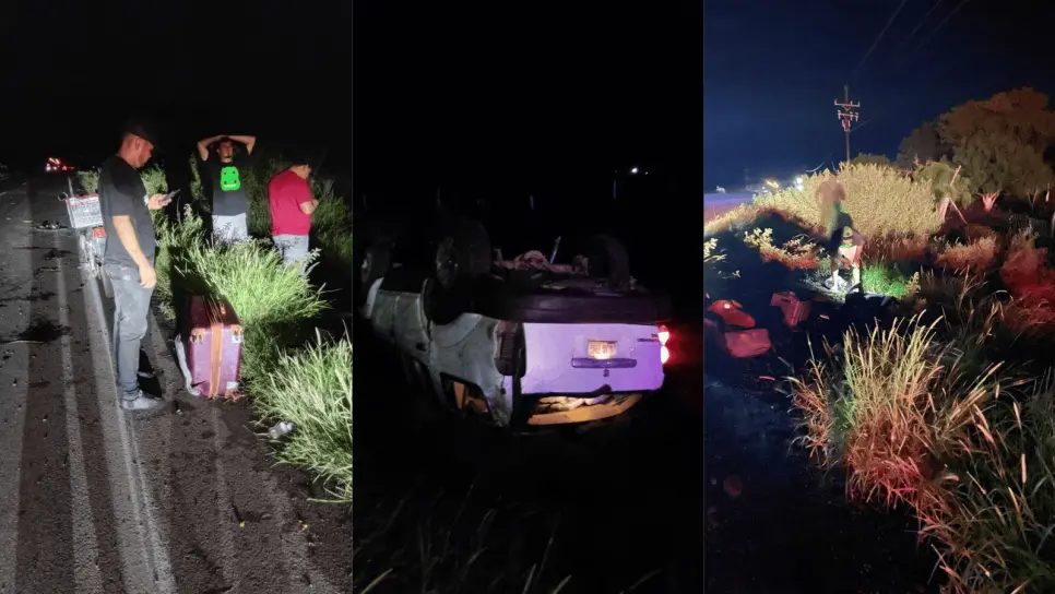 Abuelo y nieto, terminan lesionados al volcar en el Valle del Carrizo; iban de Jalisco a Phoenix Abuelo y nieto, terminan lesionados al volcar en el Valle del Carrizo; iban de Jalisco a Phoenix