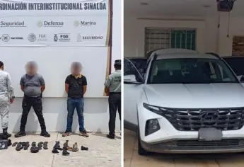 Estos son los 2 detenidos y el material asegurado en fuerte operativo en el sector Aeropuerto, en Culiacán