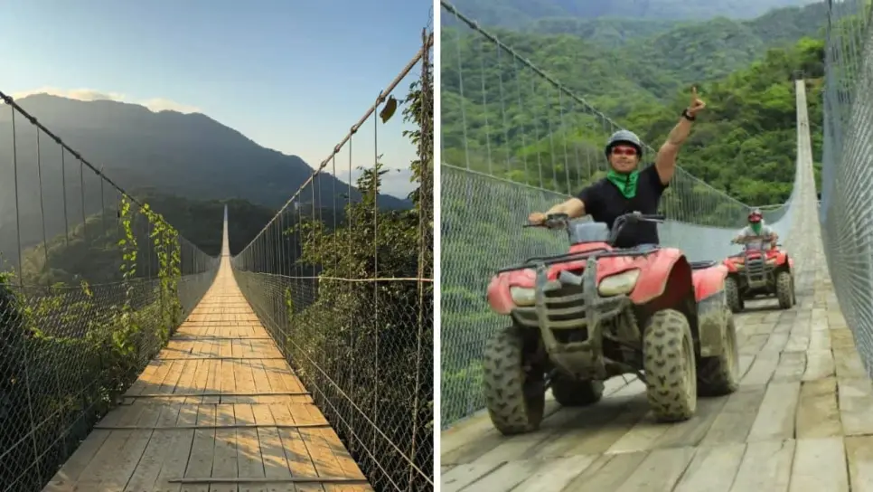 ¿Dónde está el puente colgante más largo de México que se puede cruzar en cuatrimoto?