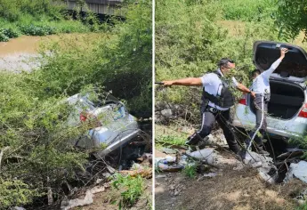 Policías de Tránsito evitan tragedia y rescatan a mujer en Culiacán; Su vehículo cayó a un canal