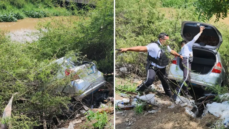 Policías de Tránsito evitan tragedia y rescatan a mujer en Culiacán; Su vehículo cayó a un canal Policías de Tránsito evitan tragedia y rescatan a mujer en Culiacán; Su vehículo cayó a un canal