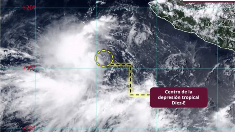 Se forma la depresión tropical Diez-E; ¿afectará a México? Se forma la depresión tropical Diez-E; ¿afectará a México?