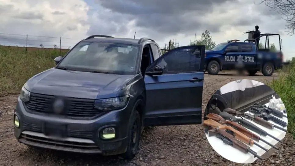 Aseguran una camioneta robada repleta de rifles, equipo táctico, municiones y droga, en San Pedro, Navolato Aseguran una camioneta robada repleta de rifles, equipo táctico, municiones y droga, en San Pedro, Navolato
