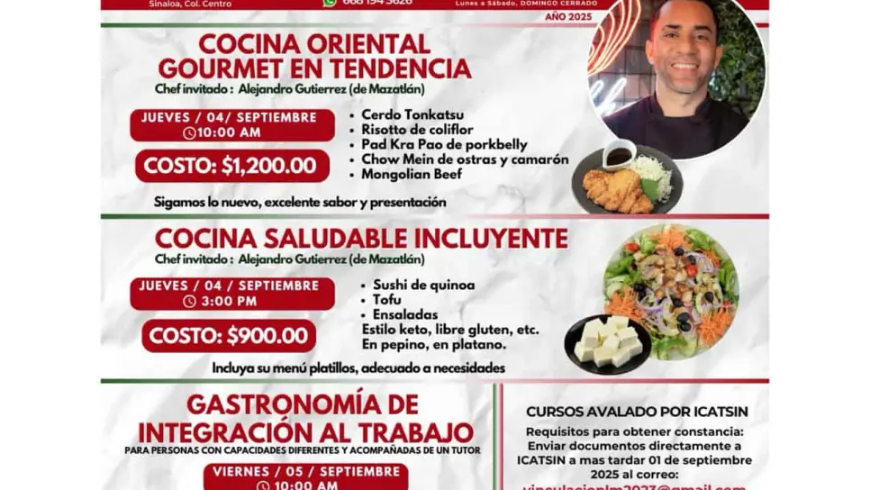 “Cursos con Causa”: cocina para ayudar a indígenas y personas con discapacidad