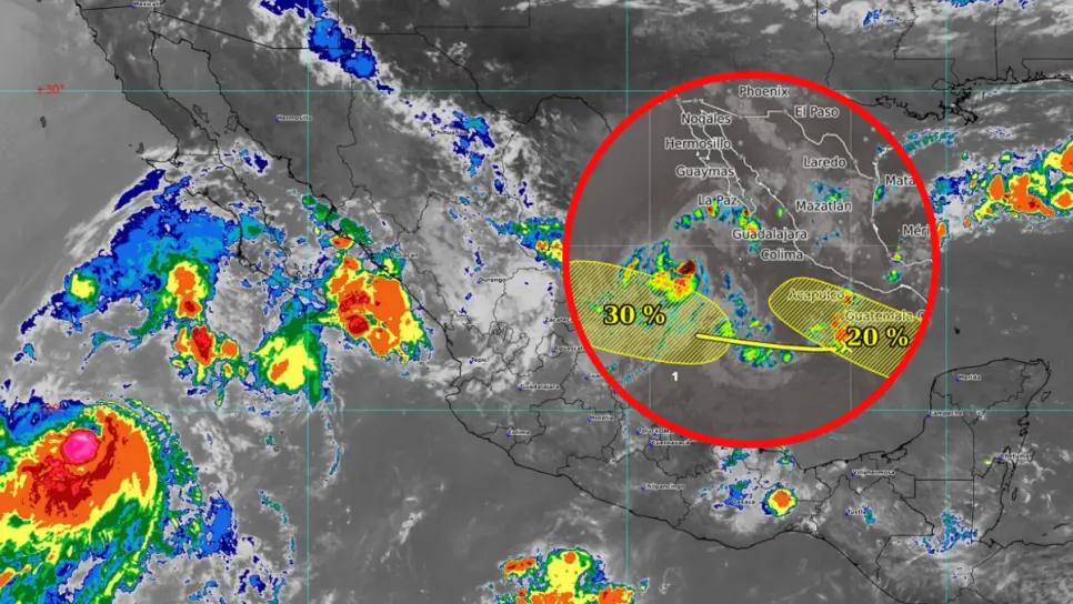 ¿2 Ciclones en el Pacífico? Conagua vigila 2 zonas de baja presión con potencial ciclónico