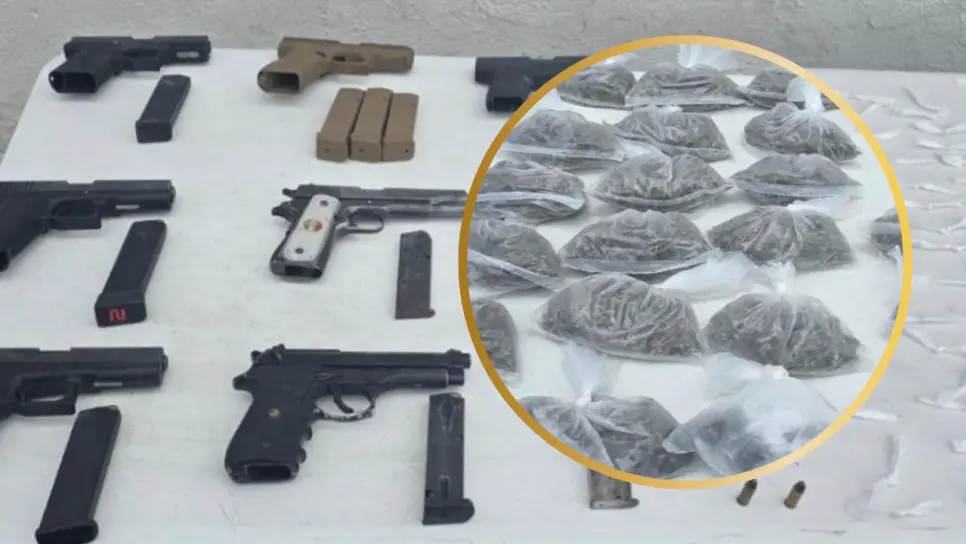 Aseguran siete armas cortas y droga tras conato de riña en el penal de Culiacán