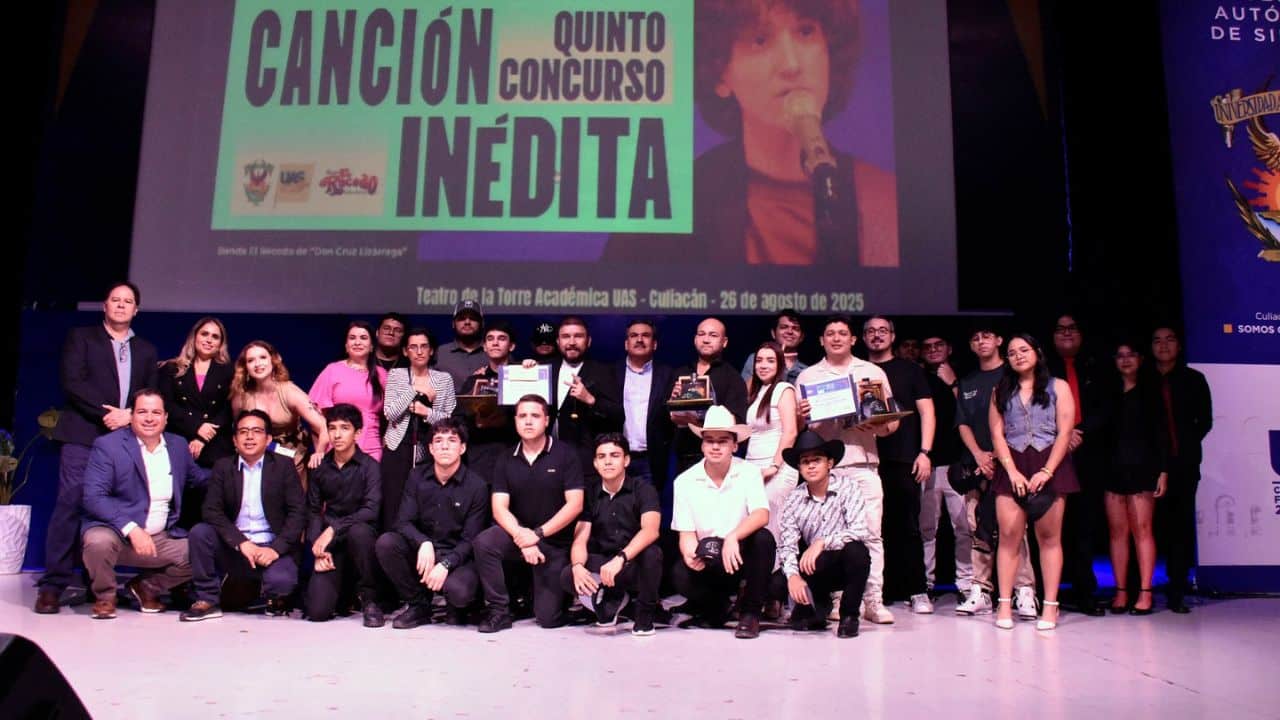 La UAS y Banda El Recodo celebran el talento sinaloense en gran final del 5° Concurso de la Canción Inédita; anuncian a los ganadores La UAS y Banda El Recodo celebran el talento sinaloense en gran final del 5° Concurso de la Canción Inédita; anuncian a los ganadores