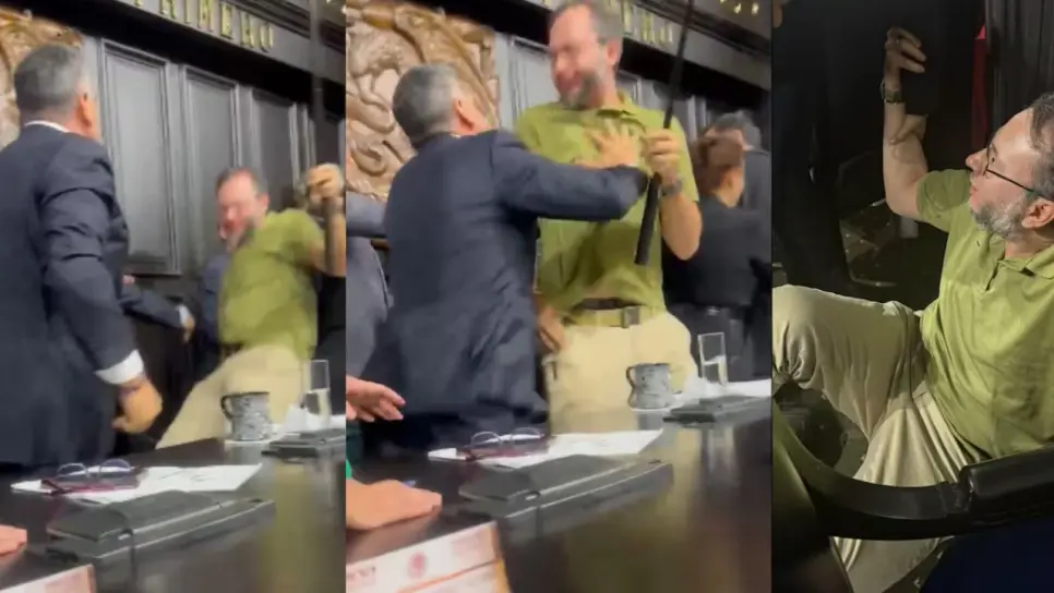 ¿Quién era el hombre que intentó evitar la pelea entre ´Alito´ Moreno y Noroña pero terminó en el suelo? ¿Quién era el hombre que intentó evitar la pelea entre ´Alito´ Moreno y Noroña pero terminó en el suelo?