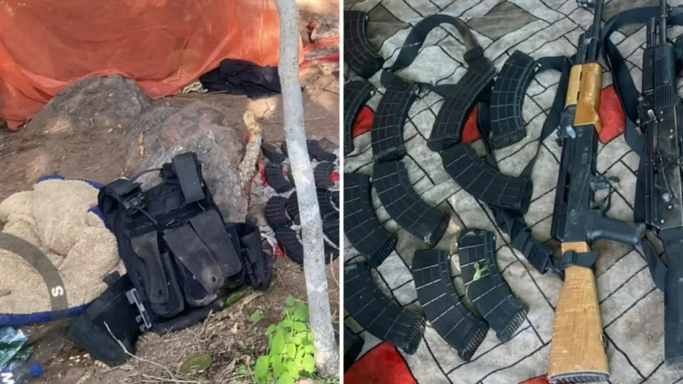 Militares desmantelan campamento en Elota; había armas, cargadores, cartuchos y explosivos Militares desmantelan campamento en Elota; había armas, cargadores, cartuchos y explosivos