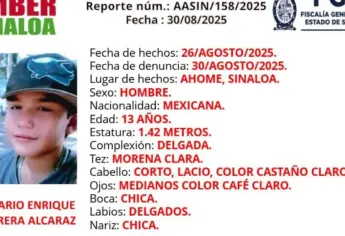 Buscan a Rosario Enrique, adolescente de 13 años desaparecido en Los Mochis
