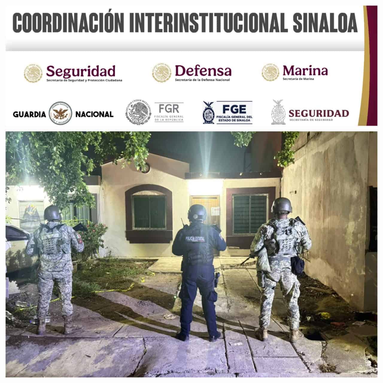 Varios rifles, cartuchos, cargadores y droga se aseguró en un cateo en Culiacán Varios rifles, cartuchos, cargadores y droga se aseguró en un cateo en Culiacán