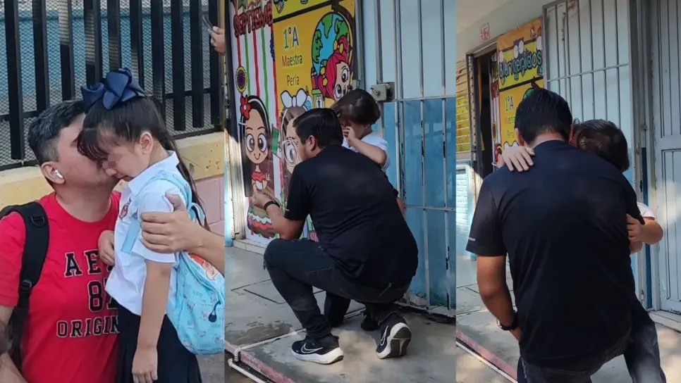 Ellos lloran aquí y nosotros en casa: padres dejan a sus hijos entre lágrimas en este regreso a clases