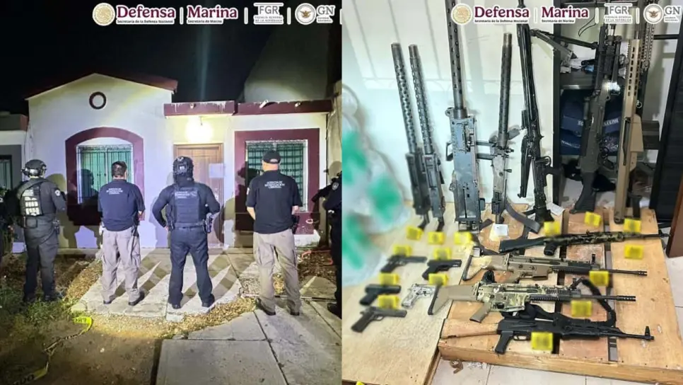 Aseguran fusiles Barret Calibre 50, Cuernos de Chivo y rifles AR-15, tras catear un inmueble en Culiacán Aseguran fusiles Barret Calibre 50, Cuernos de Chivo y rifles AR-15, tras catear un inmueble en Culiacán