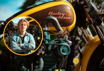 Modifican moto Harley Davidson con motor de tractor y el resultado te sorprenderá