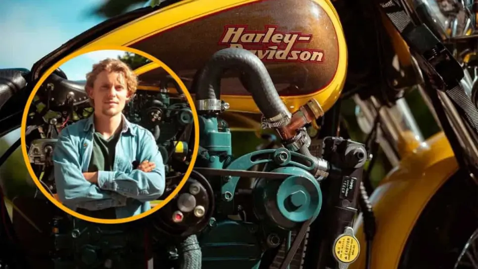 Modifican moto Harley Davidson con motor de tractor y el resultado te sorprenderá