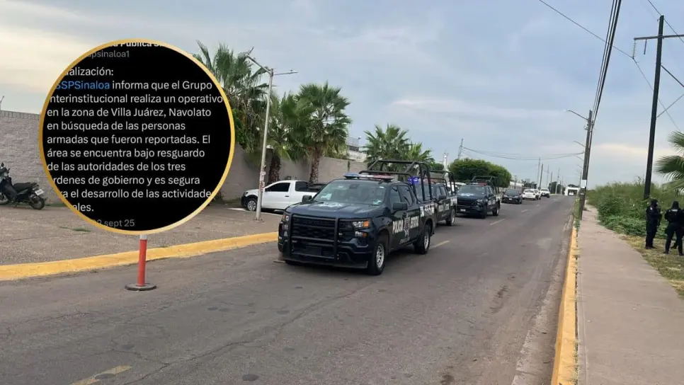 Villa Juárez, Navolato bajo resguardo tras reporte de balazos