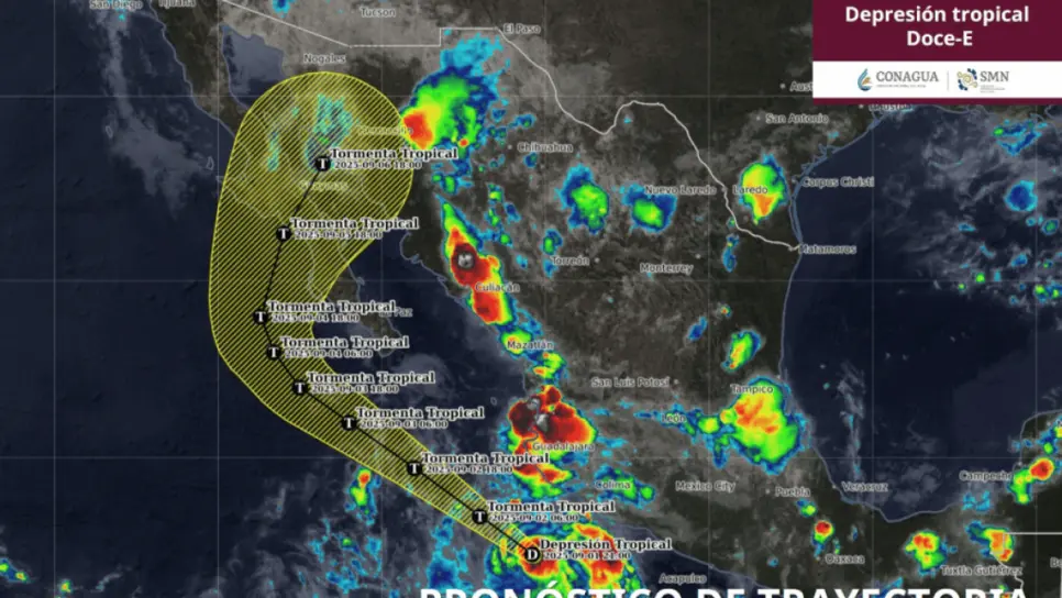 Se forma la depresión tropical Doce-E en el Pacífico con trayectoria hacia Sonora