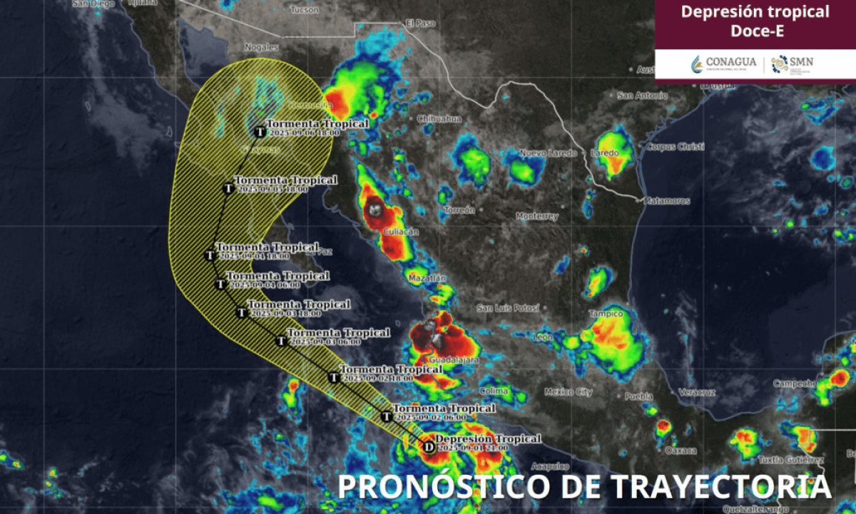 Se forma la depresión tropical Doce-E en el Pacífico con trayectoria hacia Sonora