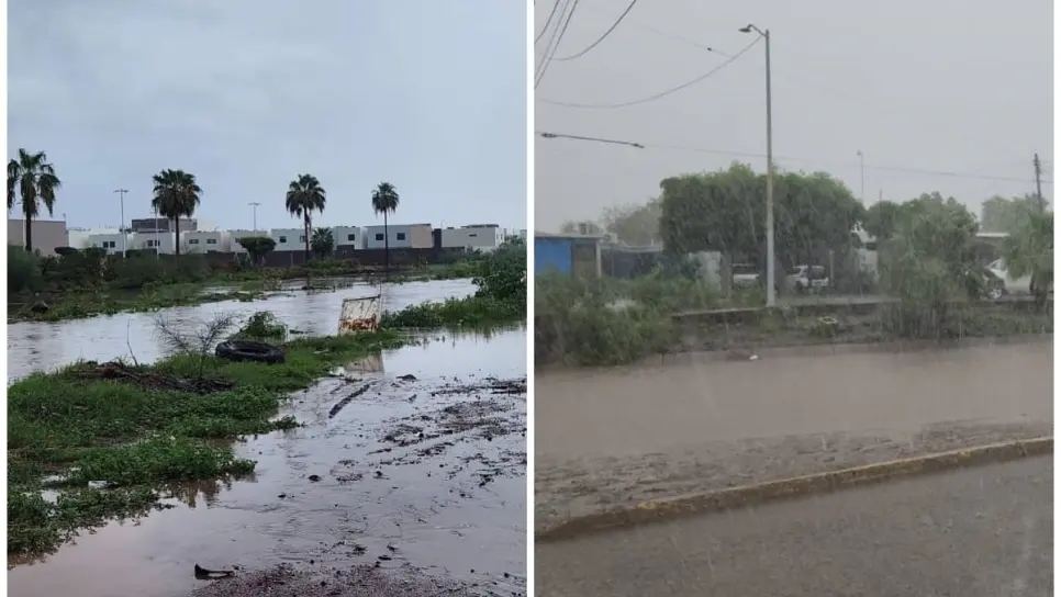 ¡Los Mochis inundado! Dren Juárez y Álamos  rebasados por lluvias de Lorena 