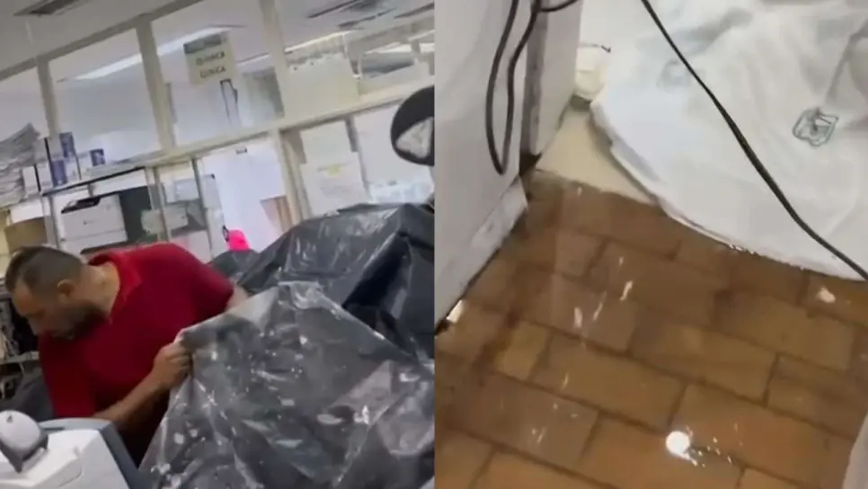 Lluvias de Lorena afectan laboratorio del Hospital Ginecopediátrico en Los Mochis