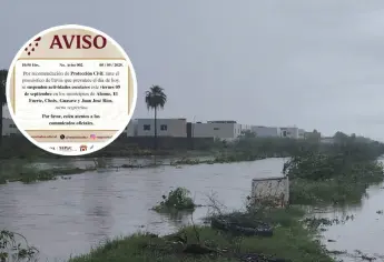 Suspenden clases en turno vespertino en cinco municipios del norte de Sinaloa por lluvias