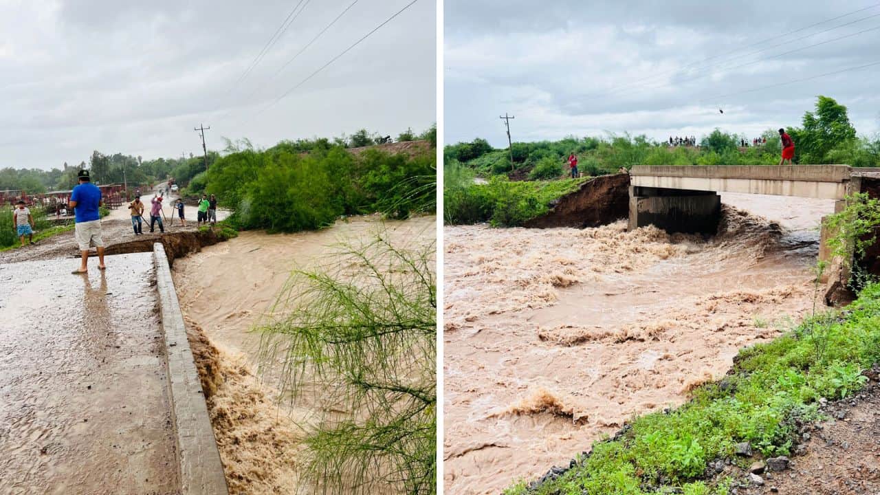 Ciudadanos derriban puente del Sifón en Batequis para evitar inundaciones en Juan José Ríos