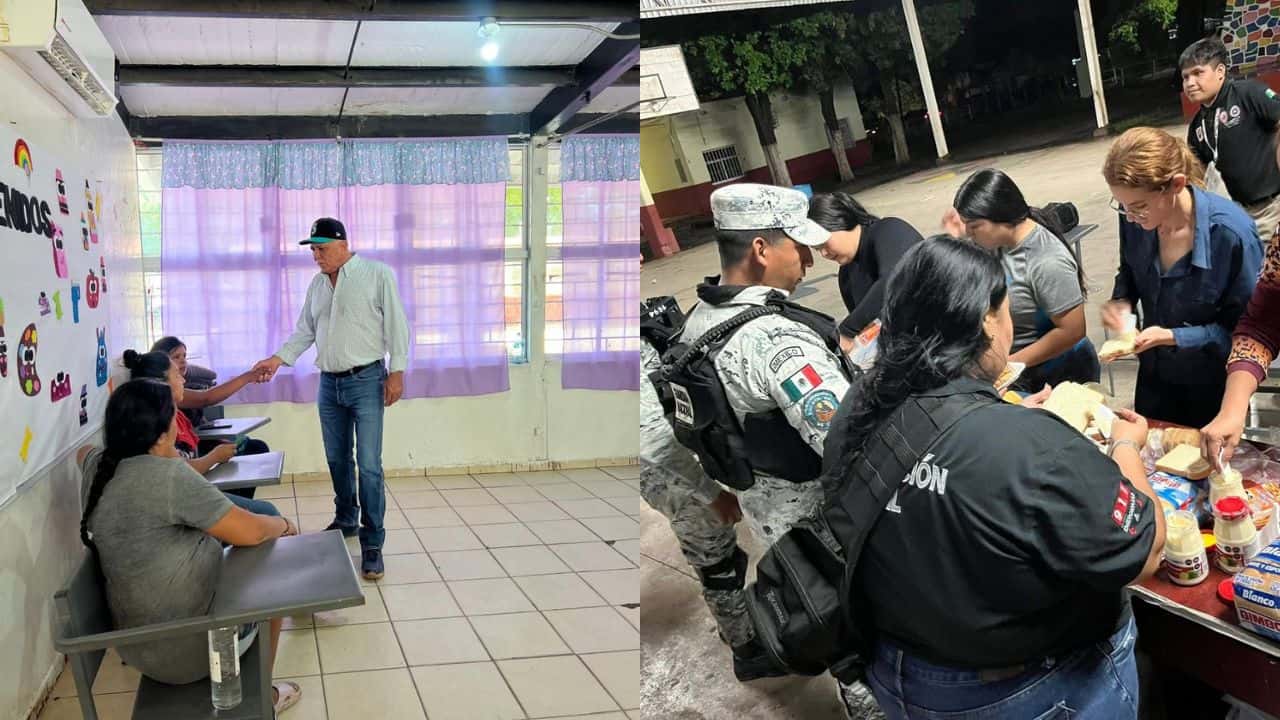 Gobierno de El Fuerte atiende a familias evacuadas en refugio temporal de La Constancia