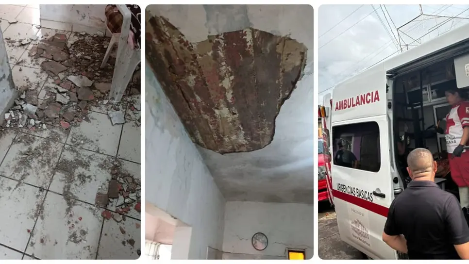 Parte del enjarre del techo se desplomó. (FOTO: Ernesto Torres).