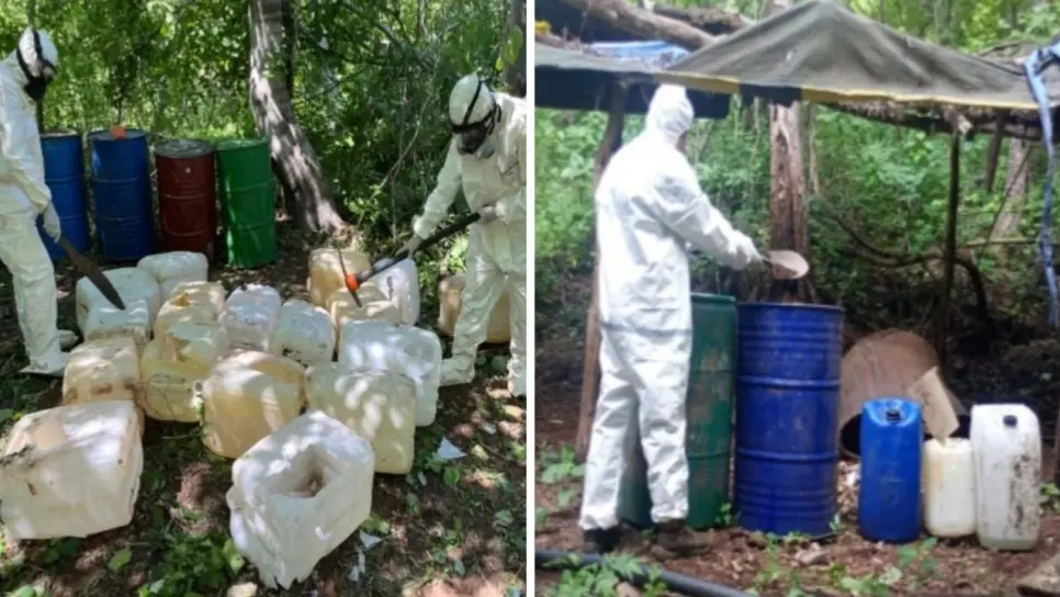 Grupo Interinstitucional asegura y destruye 3 áreas de almacenamiento de materiales químicos y 2 laboratorios inactivos Grupo Interinstitucional asegura y destruye 3 áreas de almacenamiento de materiales químicos y 2 laboratorios inactivos