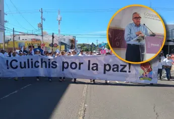 Rocha Moya reconoce a participantes de la Marcha por la Paz en Culiacán
