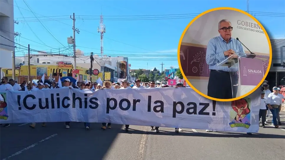Rocha Moya felicita a participantes de la Marcha por la Paz en Culiacán