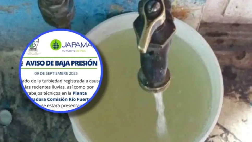 Por turbiedad JAPAMA informa baja presión y suspensión temporal del agua en zona norte Los Mochis Por turbiedad JAPAMA informa baja presión y suspensión temporal del agua en zona norte Los Mochis