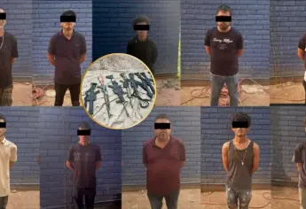Capturan a 10 sicarios con Cuernos de Chivo, carabinas M4, rifles SCAR, vehículos y municiones en Culiacán